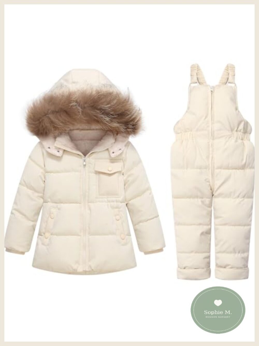 Toddler Snowsuit 2pc Snow Pants & Jacket Winter Set Removable Hood